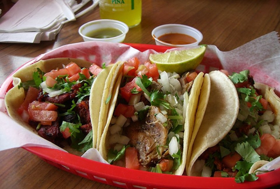 Mmmmm!!! What delicious tacos, made with homemade tortillas. Only at Taqueria Fiesta